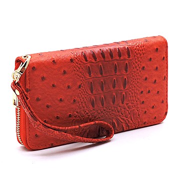 Ostrich Croc Padlock 2-in-1 Satchel