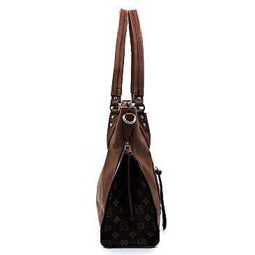MONOGRAM WHIP STITCH POCKET SATCHEL