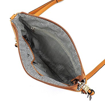 Fashion Front Zip Pocket Crossbody Bag