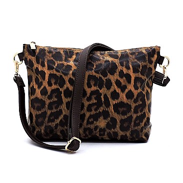 Leopard Chain Handle 2 in 1 Hobo-Shoulder Bag