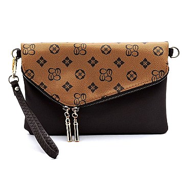 MONOGRAM ENVELOPE CLUTCH