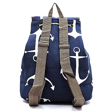 Abstract Printed Canvas Backpack