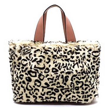 Leopard Faux Fur Satchel