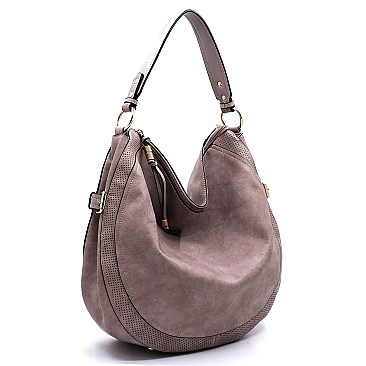 Belted Laser Cut Shoulder Bag Hobo