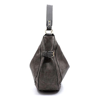 Belted Laser Cut Shoulder Bag Hobo