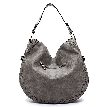 Belted Laser Cut Shoulder Bag Hobo