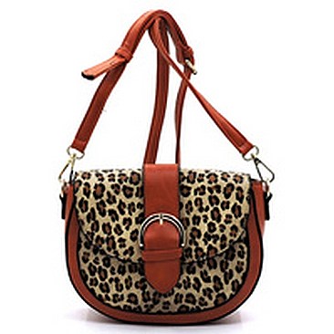 Leopard Flap Over Crossbody Bag
