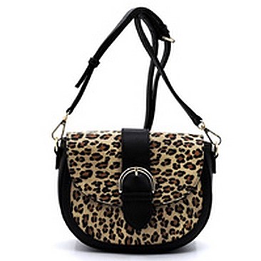 Leopard Flap Over Crossbody Bag