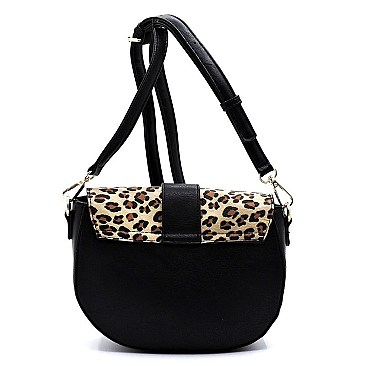 Leopard Flap Over Crossbody Bag