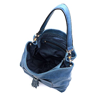 Front Tassel Pocket Shoulder Bag Hobo