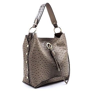 Ostrich Croc 2-in-1 Shoulder Bag