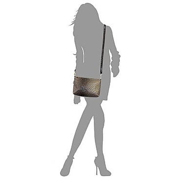 Ostrich Croc 2-in-1 Shoulder Bag