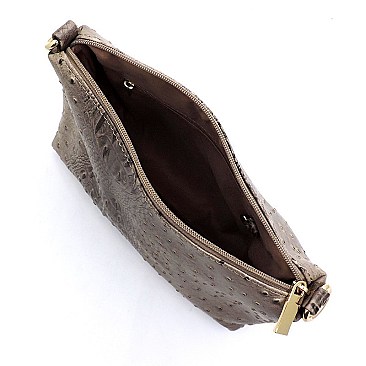 Ostrich Croc 2-in-1 Shoulder Bag