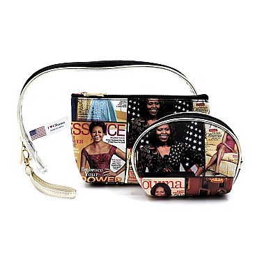 3-in-1 Magazine Cover Collage Cosmetic Case