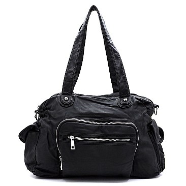 Fashion Washed Pocket Satchel