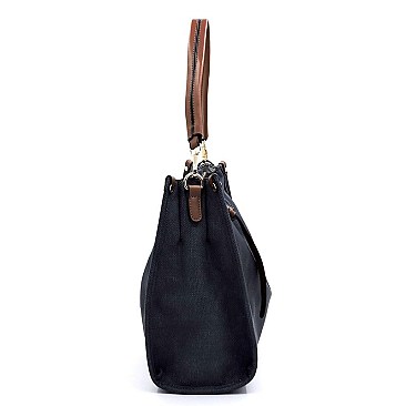 Textured 2-tone Shoulder Bag