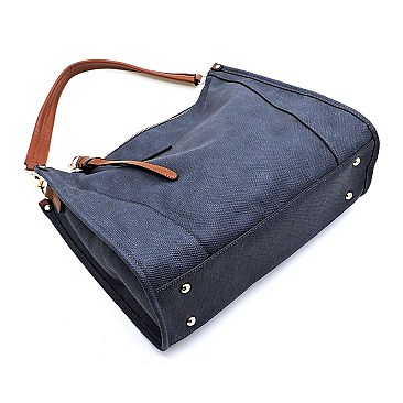 Textured 2-tone Shoulder Bag