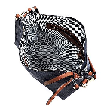 Textured 2-tone Shoulder Bag