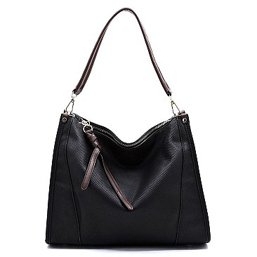 Textured 2-tone Shoulder Bag