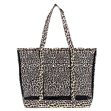 Leopard Printed See Thru Shopper