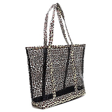 Leopard Printed See Thru Shopper