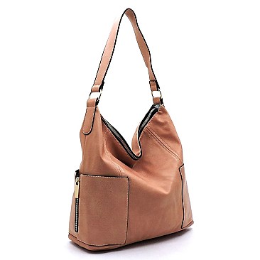 Fashion Side Zip Pocket Shoulder Bag