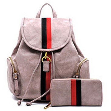 Multi Stripe Drawstring 2-in-1 Backpack
