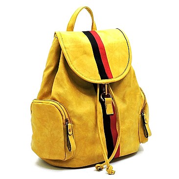 Multi Stripe Drawstring 2-in-1 Backpack