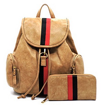 Multi Stripe Drawstring 2-in-1 Backpack
