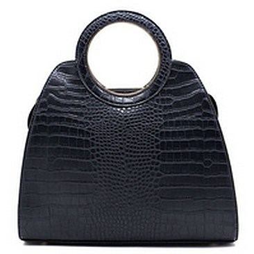 Crocodile Round Top Handle Satchel