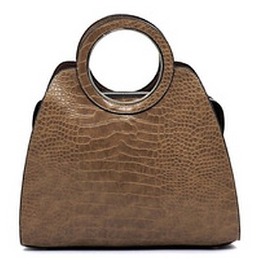 Crocodile Round Top Handle Satchel