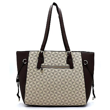 Monogrammed Color-block Shopper Handbags