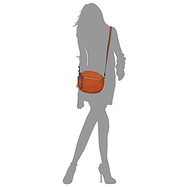 Quilted Oval Crossbody Bag