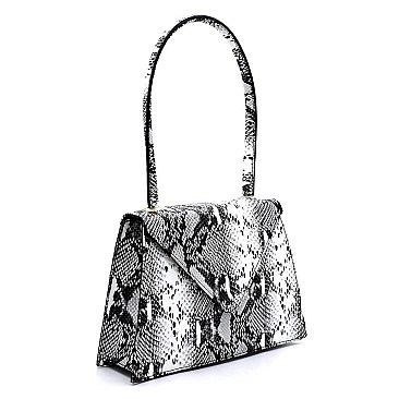 Python Snake Skin Envelope Flap Tote