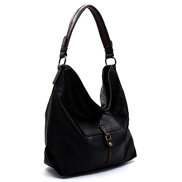 Laser Cut Printed Front Pocket Shoulder Bag