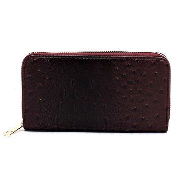 Ostrich Embossed Multi-Pocket Backpack Wallet SET MH-MC0056W