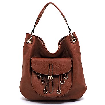 Fashion Ring Front Pocket Shoulder Bag Hobo