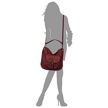 Fashion Ring Front Pocket Shoulder Bag Hobo