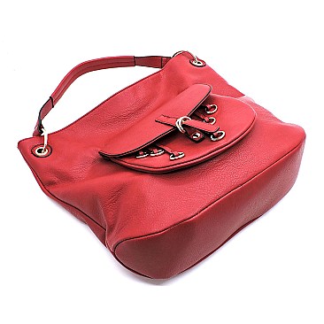 Fashion Ring Front Pocket Shoulder Bag Hobo