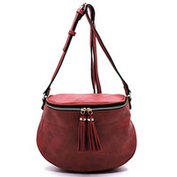 Tassel Zipper Crossbody Bag
