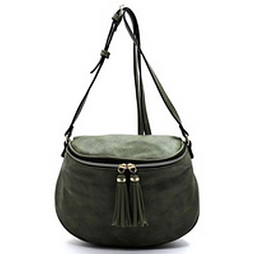 Tassel Zipper Crossbody Bag