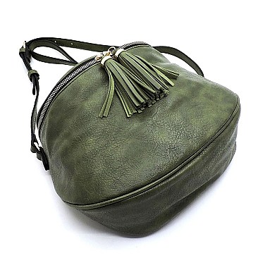Tassel Zipper Crossbody Bag