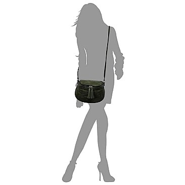 Tassel Zipper Crossbody Bag