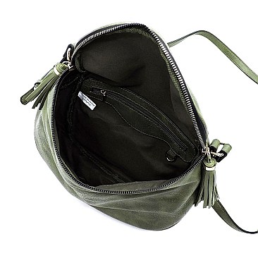 Tassel Zipper Crossbody Bag