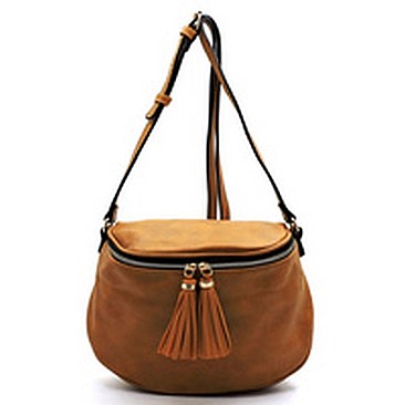 Tassel Zipper Crossbody Bag