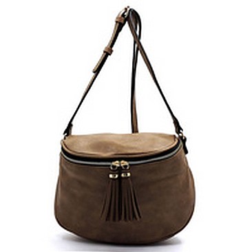 Tassel Zipper Crossbody Bag