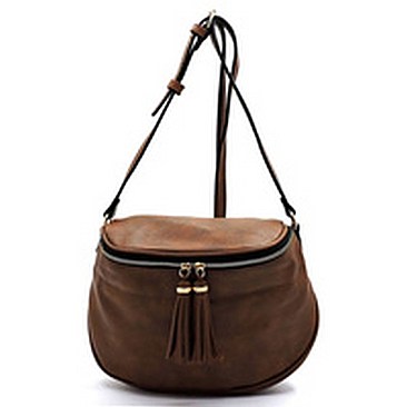 Tassel Zipper Crossbody Bag