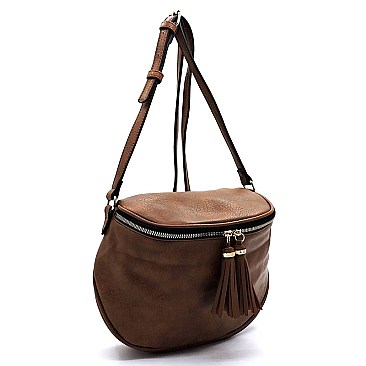Tassel Zipper Crossbody Bag