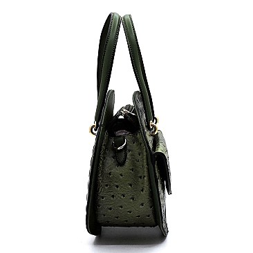 Ostrich Croc Round Satchel