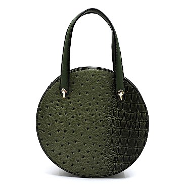 Ostrich Croc Round Satchel